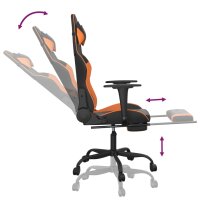 vidaXL Gaming-Stuhl mit Massage &amp; Fu&szlig;st&uuml;tze Schwarz Orange Kunstleder