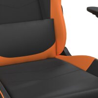 vidaXL Gaming-Stuhl mit Massage &amp; Fu&szlig;st&uuml;tze Schwarz Orange Kunstleder