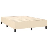 WOWONA Boxspringbett mit Matratze Creme 140x190 cm Stoff