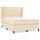 WOWONA Boxspringbett mit Matratze Creme 140x190 cm Stoff