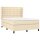 WOWONA Boxspringbett mit Matratze Creme 140x190 cm Stoff