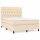 WOWONA Boxspringbett mit Matratze Creme 140x190 cm Stoff