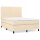 WOWONA Boxspringbett mit Matratze Creme 140x190 cm Stoff