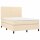 WOWONA Boxspringbett mit Matratze Creme 140x190 cm Stoff