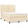 WOWONA Boxspringbett mit Matratze Creme 140x190 cm Stoff