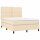 WOWONA Boxspringbett mit Matratze Creme 140x190 cm Stoff