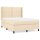 WOWONA Boxspringbett mit Matratze Creme 140x190 cm Stoff