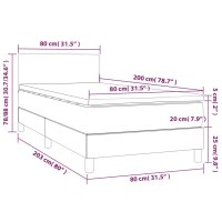 vidaXL Boxspringbett mit Matratze Blau 80x200 cm Stoff