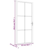 vidaXL Innent&uuml;r 93x201,5 cm Wei&szlig; ESG-Glas und Aluminium