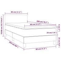 vidaXL Boxspringbett mit Matratze &amp; LED Blau 80x200 cm Stoff