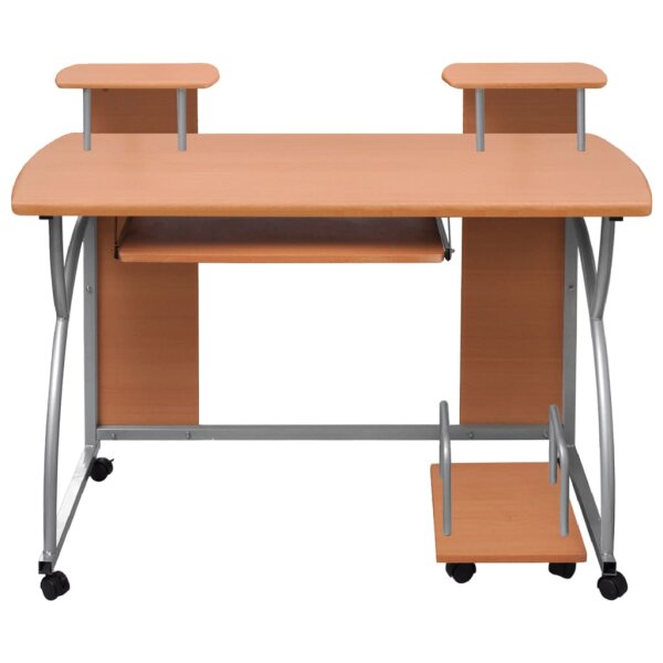 vidaXL Computertisch Braun 110x52x88,5 cm Holzwerkstoff