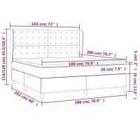 vidaXL Boxspringbett mit Matratze Blau 180x200 cm Stoff