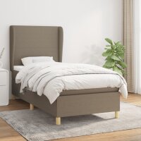 WOWONA Boxspringbett mit Matratze Taupe 80x200 cm Stoff