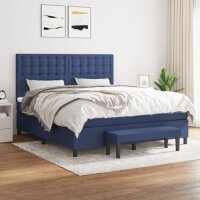 vidaXL Boxspringbett mit Matratze Blau 180x200 cm Stoff