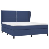 vidaXL Boxspringbett mit Matratze Blau 180x200 cm Stoff