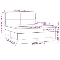 vidaXL Boxspringbett mit Matratze Blau 180x200 cm Stoff