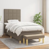 vidaXL Boxspringbett mit Matratze Taupe 80x200 cm Stoff