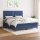 vidaXL Boxspringbett mit Matratze Blau 180x200 cm Stoff