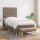 WOWONA Boxspringbett mit Matratze Taupe 80x200 cm Stoff