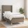 WOWONA Boxspringbett mit Matratze Taupe 80x200 cm Stoff