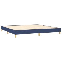 WOWONA Boxspringbett mit Matratze Blau 200x200 cm Stoff