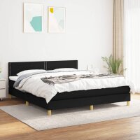 vidaXL Boxspringbett mit Matratze Schwarz 180x200 cm Stoff