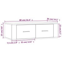 vidaXL TV-Wandschrank Wei&szlig; 80x36x25 cm Holzwerkstoff