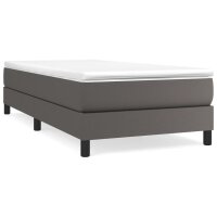 vidaXL Boxspringbett mit Matratze Grau 100x200 cm Kunstleder