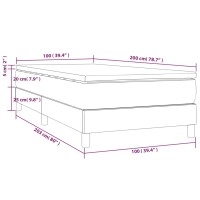 WOWONA Boxspringbett mit Matratze Wei&szlig; 100x200 cm Kunstleder