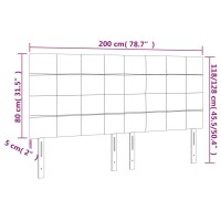 WOWONA Kopfteile 4 Stk. Schwarz 100x5x78/88 cm Samt