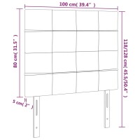 WOWONA Kopfteile 2 Stk. Dunkelblau 100x5x78/88 cm Samt