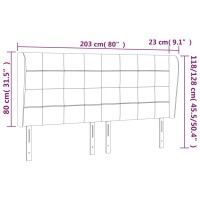 WOWONA Kopfteil mit Ohren Schwarz 203x23x118/128 cm Samt