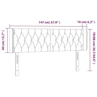 vidaXL Kopfteil mit Ohren Hellgrau 147x16x78/88 cm Samt