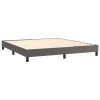 vidaXL Boxspringbett Grau 160x200 cm Kunstleder