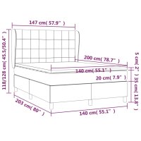 vidaXL Boxspringbett mit Matratze Schwarz 140x200 cm Stoff