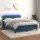 WOWONA Boxspringbett mit Matratze &amp; LED Dunkelblau 140x200 cm Samt