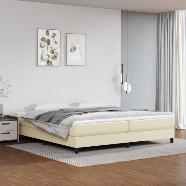 vidaXL Boxspringbett Creme 200x200 cm Kunstleder