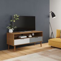 vidaXL TV-Schrank MOLDE Braun 106x40x49 cm Massivholz Kiefer