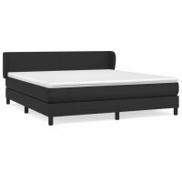 vidaXL Boxspringbett mit Matratze Schwarz 180x200 cm Kunstleder