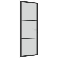 vidaXL Innentür 76x201,5 cm Schwarz Mattglas und...