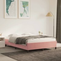 vidaXL Bettgestell Rosa 140x190 cm Samt