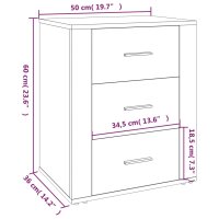 vidaXL Nachttisch Grau Sonoma 50x36x60 cm Holzwerkstoff