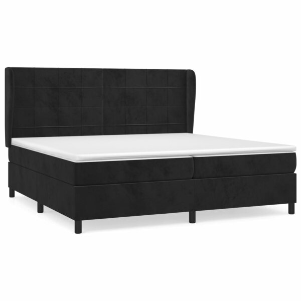 WOWONA Boxspringbett mit Matratze Schwarz 200x200 cm Samt