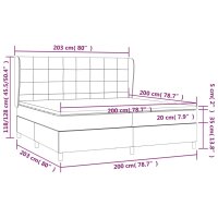 WOWONA Boxspringbett mit Matratze Schwarz 200x200 cm Samt