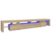 WOWONA TV-Schrank mit LED-Leuchten Sonoma-Eiche 260x36,5x40 cm