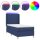 WOWONA Boxspringbett mit Matratze &amp; LED Blau 90x200 cm Stoff