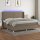 vidaXL Boxspringbett mit Matratze &amp; LED Taupe 200x200 cm Stoff