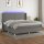 vidaXL Boxspringbett mit Matratze &amp; LED Dunkelgrau 200x200 cm Stoff