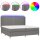 vidaXL Boxspringbett mit Matratze &amp; LED Dunkelgrau 200x200 cm Stoff