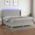 vidaXL Boxspringbett mit Matratze &amp; LED Hellgrau 200x200 cm Stoff